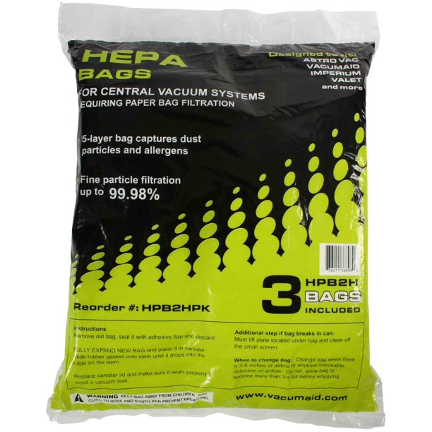 Vacumaid - HPB2H - 3 pk Bags - HEPA - CLOTH - 736211368980